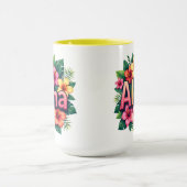 Tropical Vibes Hawaiian Aloha Blume Tasse (Zentrum)