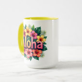 Tropical Vibes Hawaiian Aloha Blume Tasse (Vorderseite Links)