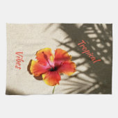 Tropical Vibes Hibiscus on Customizable Sand Geschirrtuch (Horizontal)