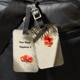 Tropical Vibes Hibiskus am Strand Sand Gepäckanhänger
