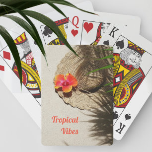 Tropical Vibes Hibiskus Blume Beachy Spielkarten
