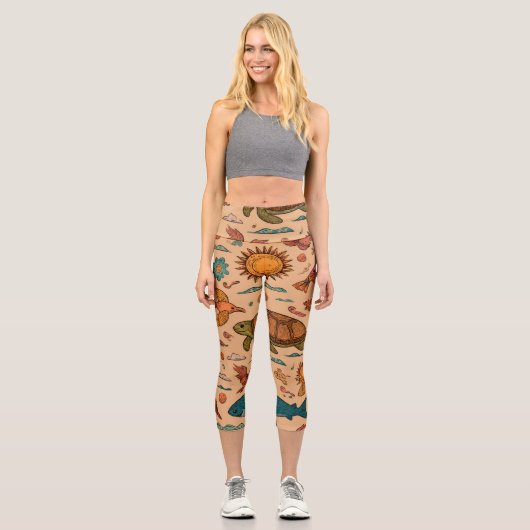 Tropical Vibes High Waisted Capris Gift (Vorderseite)