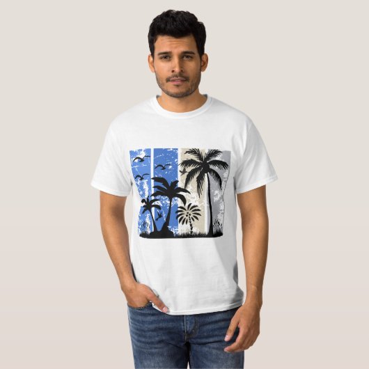 Tropical Vibes in Stripes” T-Shirt (Vorne ganz)