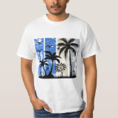 Tropical Vibes in Stripes” T-Shirt (Vorderseite)