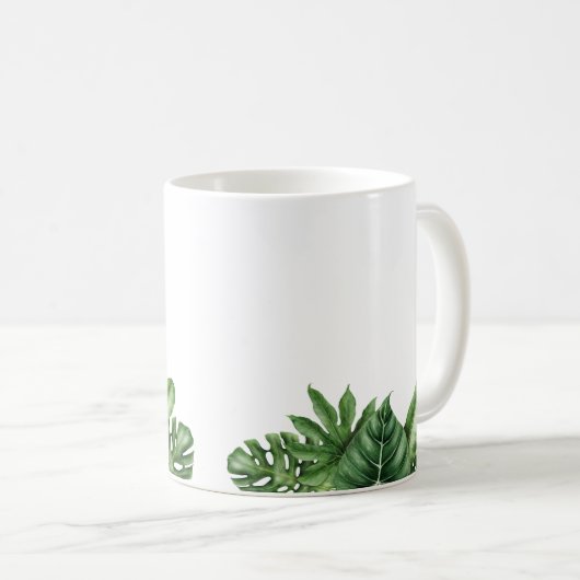 Tropical Vibes - Monstera Leaf Tasse (VorderseiteRechts)