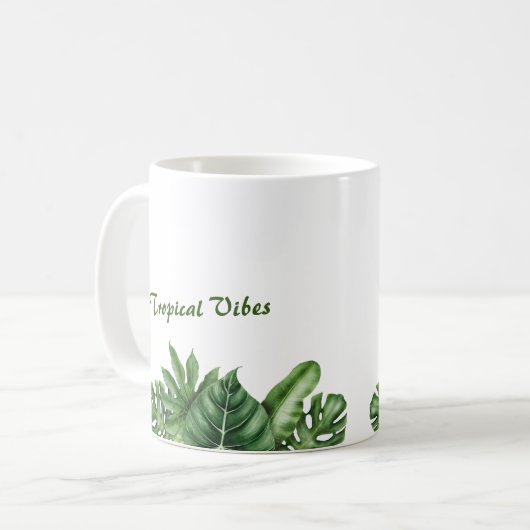 Tropical Vibes - Monstera Leaf Tasse (Vorderseite Links)
