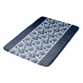 Tropical Vibes Navy Badematte (Schrägansicht)