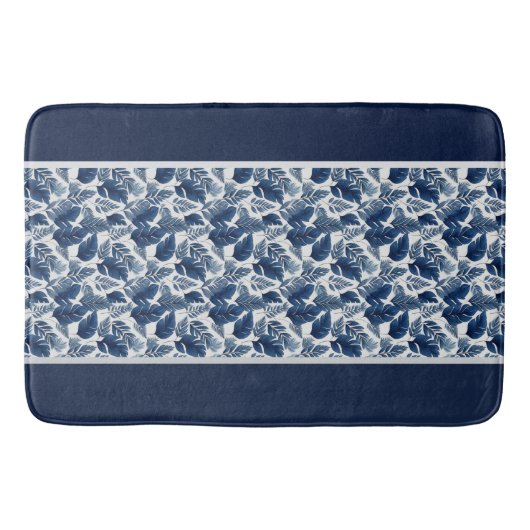 Tropical Vibes Navy Badematte (Vorderseite)