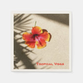 Tropical Vibes Orange Hibiskus Blume Napkins Serviette (Vorderseite)