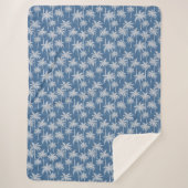 Tropical Vibes Palm Tree Blue Sherpadecke (Vorderseite)