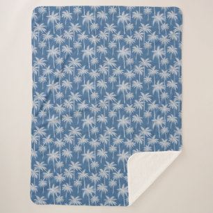 Tropical Vibes Palm Tree Blue Sherpadecke