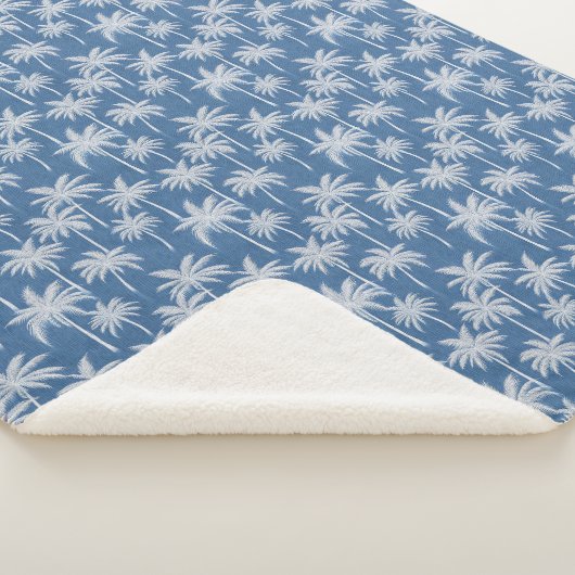 Tropical Vibes Palm Tree Blue Sherpadecke (3/4)