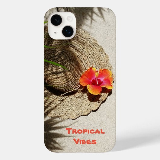 Tropical Vibes Sun Hat on Beach Case-Mate iPhone Hülle (Rückseite)