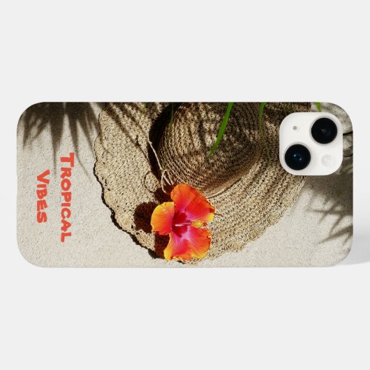 Tropical Vibes Sun Hat on Beach Case-Mate iPhone Hülle (Rückseite (Horizontal))