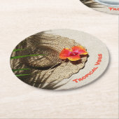 Tropical Vibes Sun Hat Runder Pappuntersetzer (Angewinkelt)