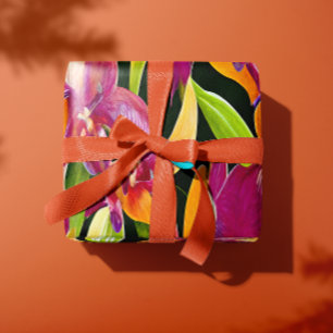 Tropical Vibrant Colors Floral Botanicals  Geschenkpapier