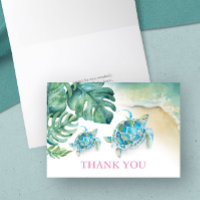 Tropical Vielen Dank Card Wasserfarbenschildkröte
