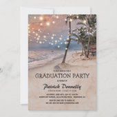 Tropical Vintag Beach 2025 Graduation Party Einladung (Vorderseite)