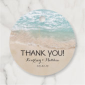 Tropical Vintag Beach Heart Shore Wedding Geschenkanhänger (Rückseite)