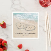 Tropical Vintag Beach Heart Shore Wedding Serviette (Beispiel)