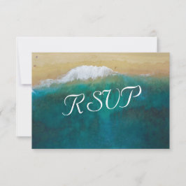 Tropical Vintag Beach Wedding Destination UAWG RSVP Karte