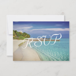 Tropical Vintag Beach Wedding Destination UAWG RSVP Karte
