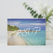 Tropical Vintag Beach Wedding Destination UAWG RSVP Karte (Stehend Vorderseite)