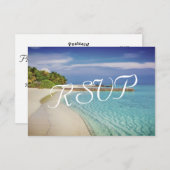 Tropical Vintag Beach Wedding Destination UAWG RSVP Karte (Vorne/Hinten)