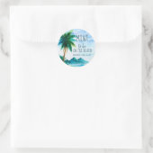 Tropical Vintag Beach Wedding Mint Gefallen Runder Aufkleber (Tasche)