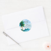 Tropical Vintag Beach Wedding Mint Gefallen Runder Aufkleber (Umschlag)