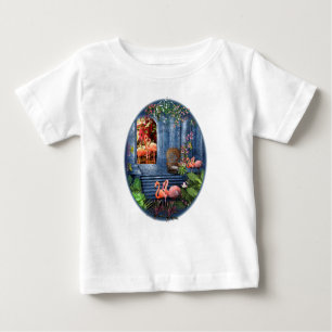 Tropical Vintag Blue Marble Palace Baby T-shirt