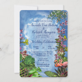 Tropical Vintag Blue Marble Palace Einladung