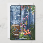 Tropical Vintag Blue Marble Palace Einladung (Vorderseite)