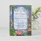 Tropical Vintag Blue Marble Palace Einladung (Stehend Vorderseite)