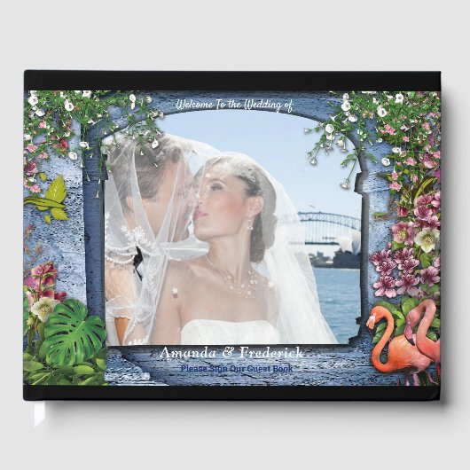 Tropical Vintag Blue Marble Palace Gästebuch (Vorderseite)