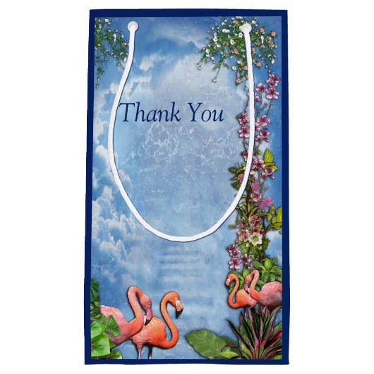 Tropical Vintag Blue Marble Palace Kleine Geschenktüte (Vorderseite)