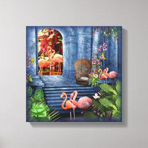 Tropical Vintag Blue Marble Palace Leinwanddruck