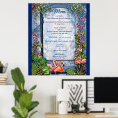 Tropical Vintag Blue Marble Palace Poster (Heimbüro)