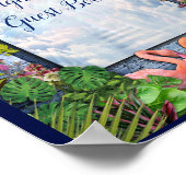 Tropical Vintag Blue Marble Palace Poster (Ecke)