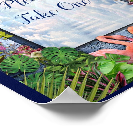 Tropical Vintag Blue Marble Palace Poster (Ecke)