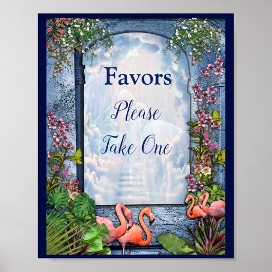 Tropical Vintag Blue Marble Palace Poster (Vorne)