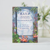 Tropical Vintag Blue Marble Palace RSVP Karte (Stehend Vorderseite)