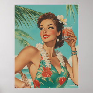 Tropical Vintag Paradise Vibes Poster