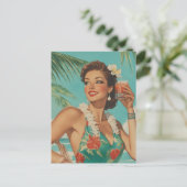Tropical Vintag Paradise Vibes Postkarte (Stehend Vorderseite)