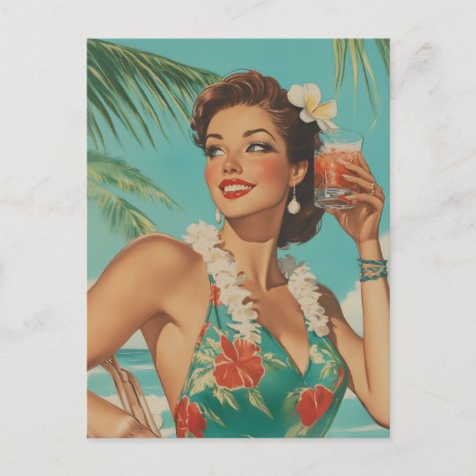 Tropical Vintag Paradise Vibes Postkarte (Vorderseite)