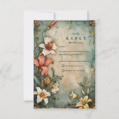 Tropical Vintage Garden Wedding RSVP Karte (Vorderseite)