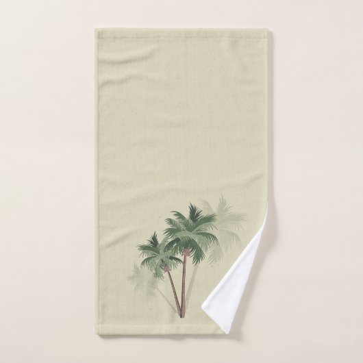 Tropical Vintage Palm Trees on Pale Green Handtuch (Handtuch)