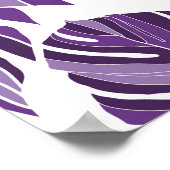 Tropical violet monstera leaves seamless pattern w poster (Ecke)