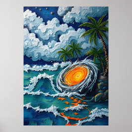 Tropical Vortex Beach Fantasy Artwork Poster
