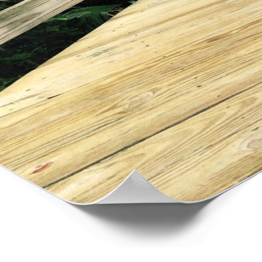 Tropical Walk Pier Palm Trees Poster Gerahmt (Ecke)